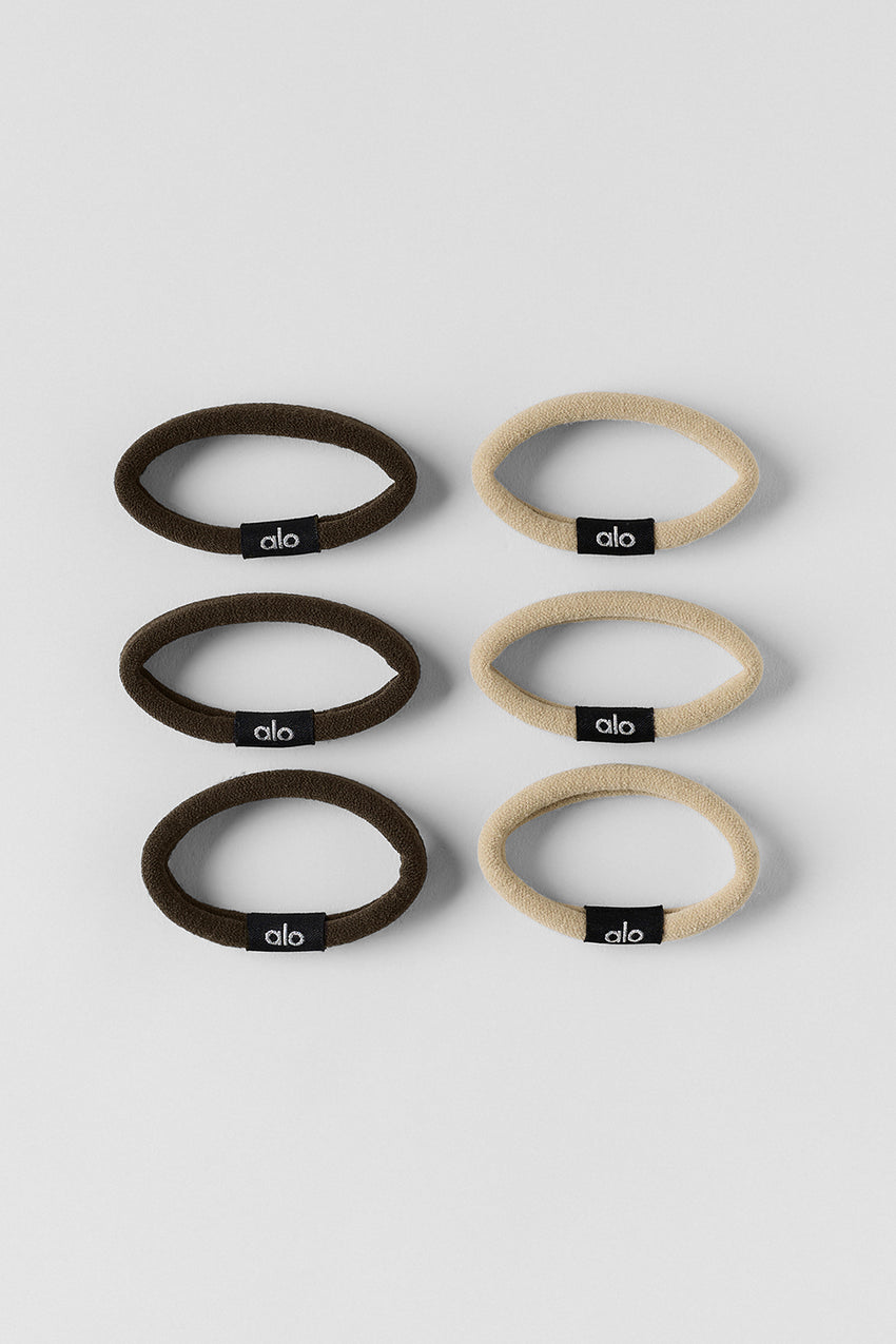 Untangled Hair Tie (6-Pack) - Beige/Espresso