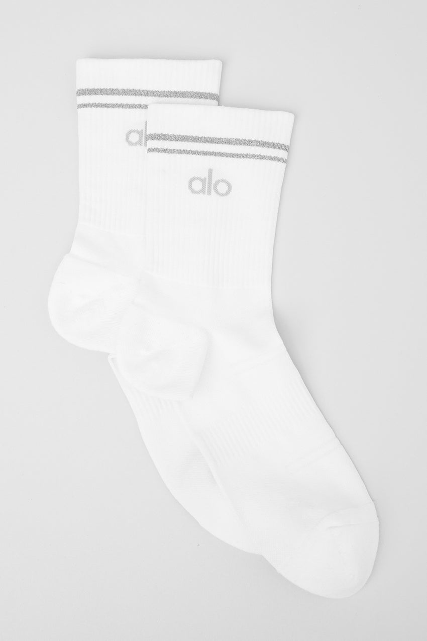 Unisex Half-Crew Performance Sock - White