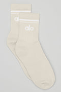 Unisex Half-Crew Throwback Sock - Bone/White