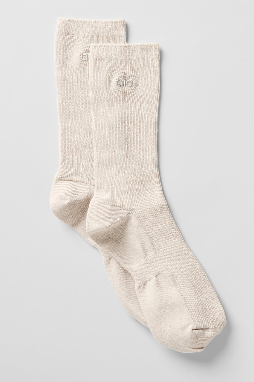 Unisex Half-Crew Understated Sock - Bone