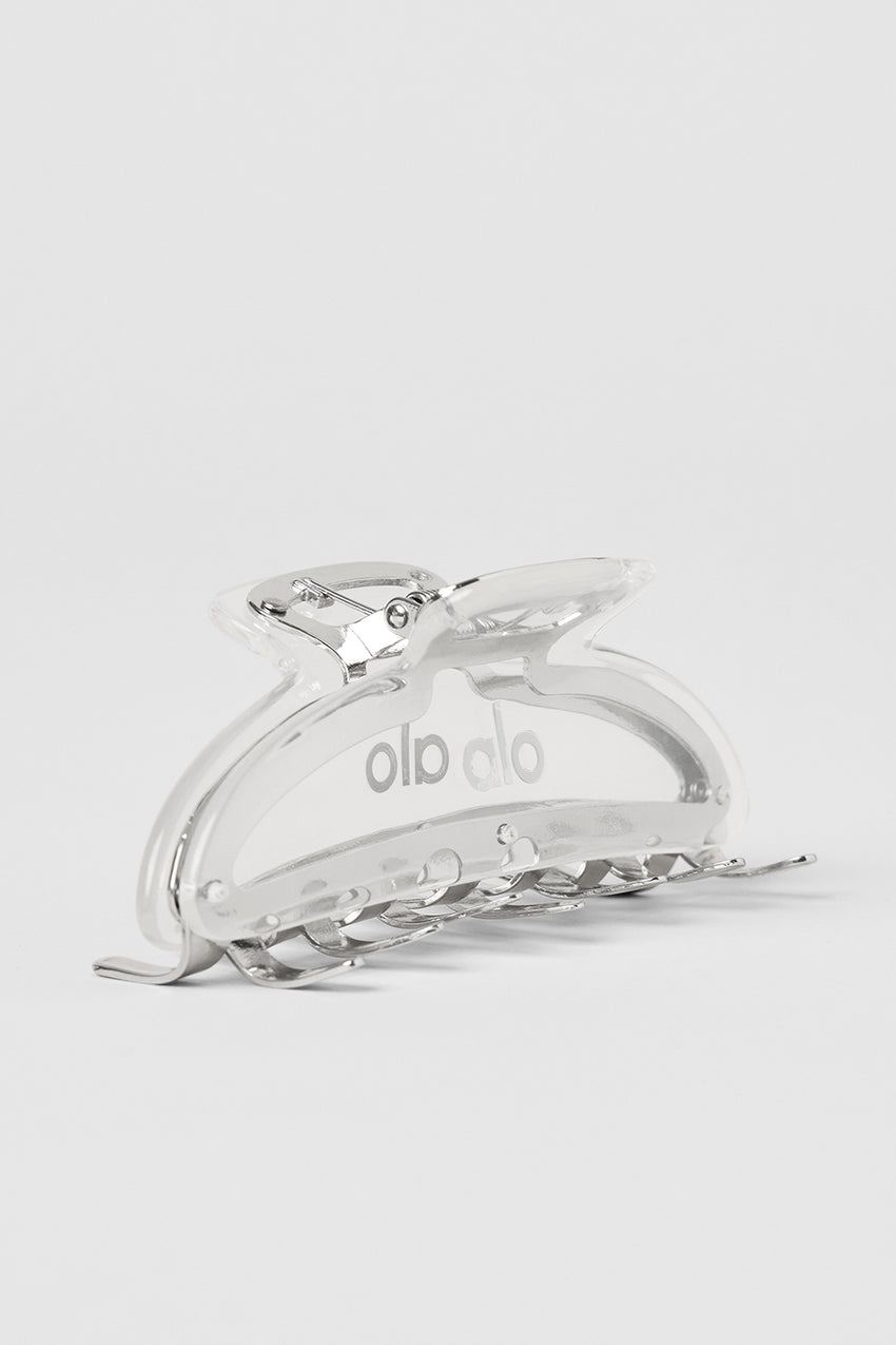 Acrylic Illusion Claw Clip - Clear Acetate/Chrome