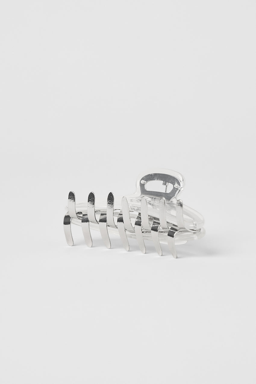 Acrylic Illusion Claw Clip - Clear Acetate/Chrome