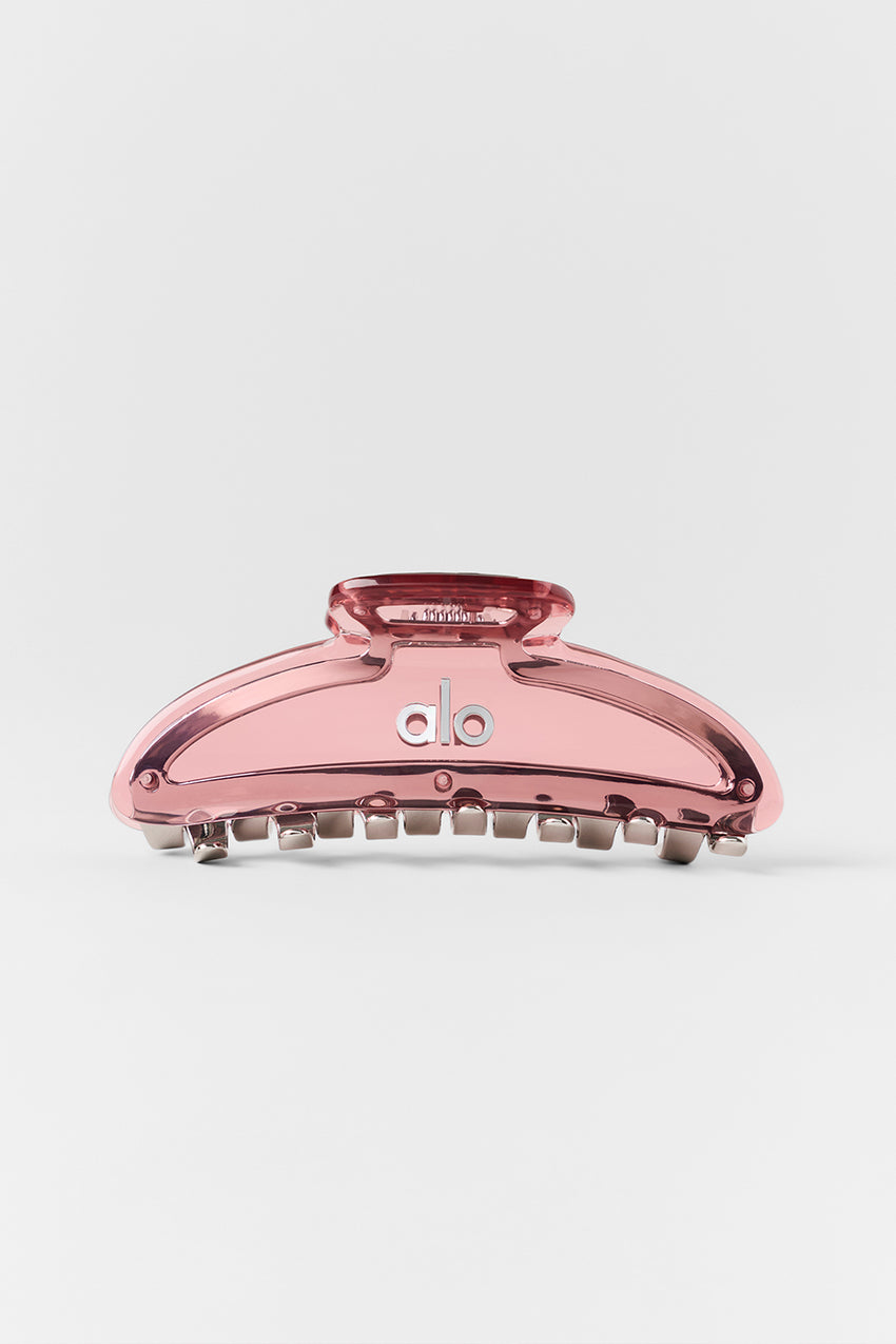 Acrylic Illusion Claw Clip - Vintage Pink/Chrome