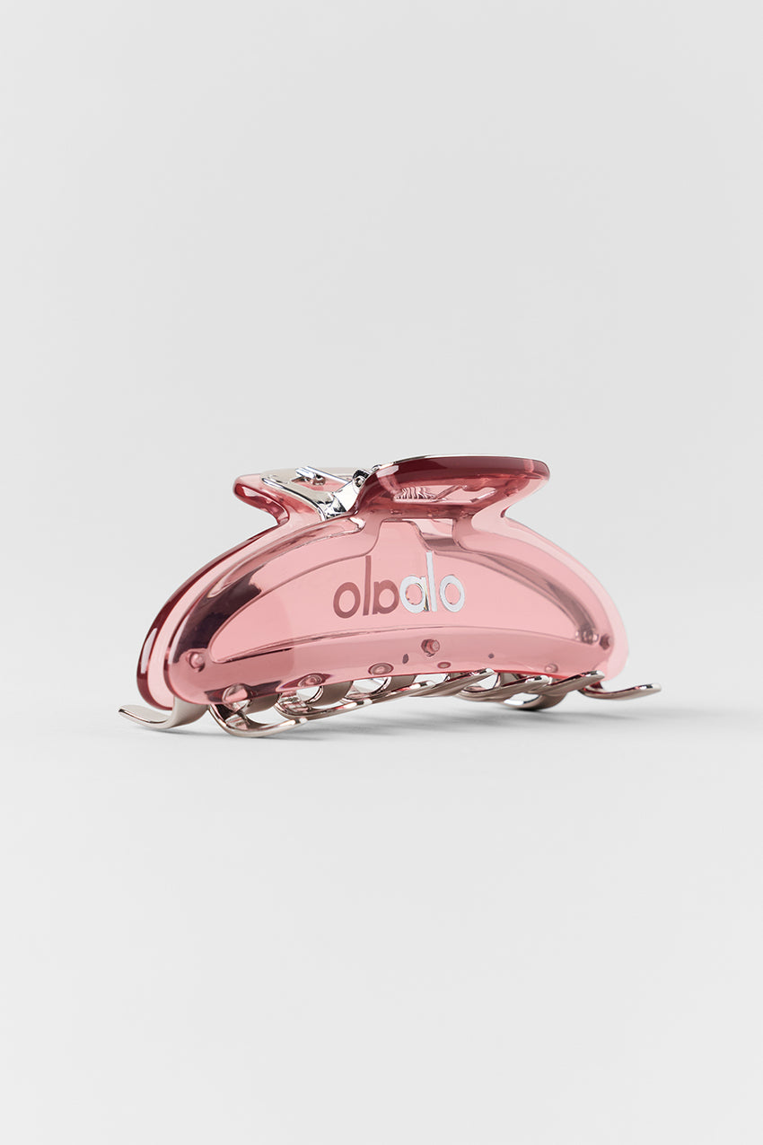 Acrylic Illusion Claw Clip - Vintage Pink/Chrome