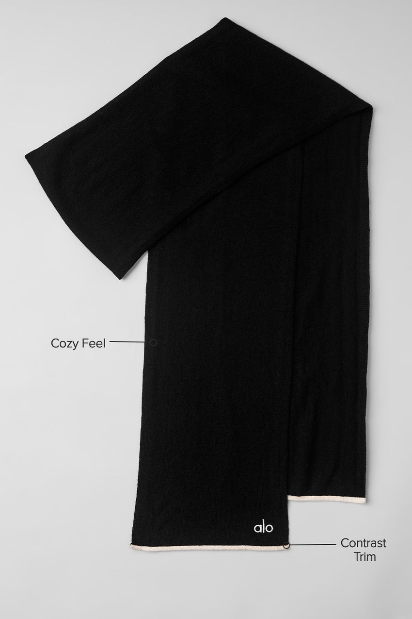 Cashmere Light Frosted Scarf - Black/Ivory