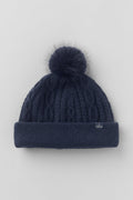 Cable Knit Winter Bliss Beanie - Navy