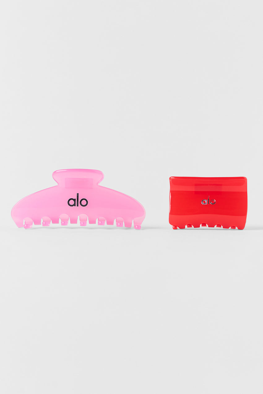 Effortless Claw Clip (2-Pack) - Candy Heart Pink/Bright Red
