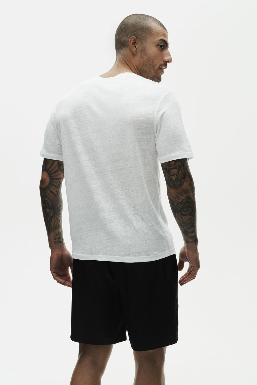 Linen Jersey Coastal Short Sleeve Tee - White