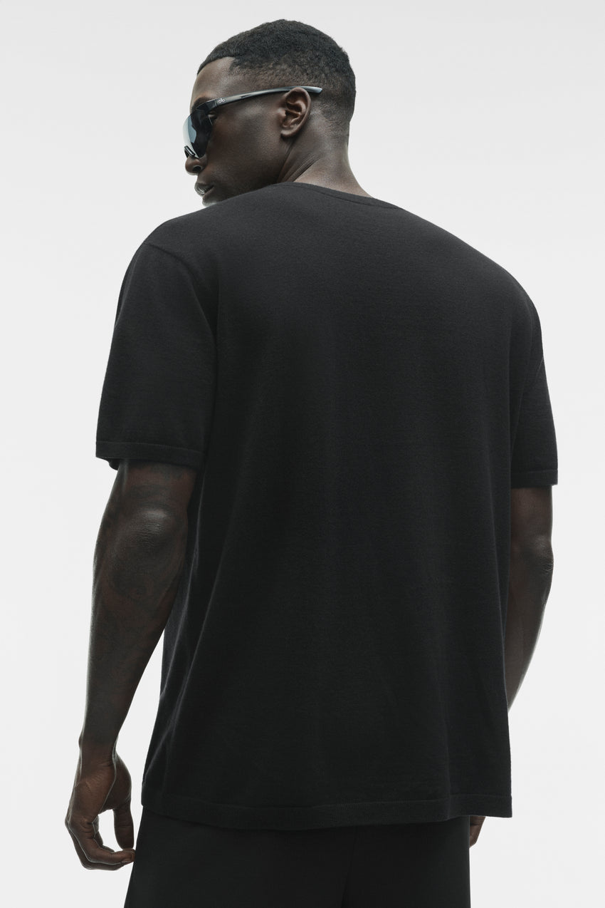 Cotton Cashmere Ever Soft Short Sleeve Crew - Black