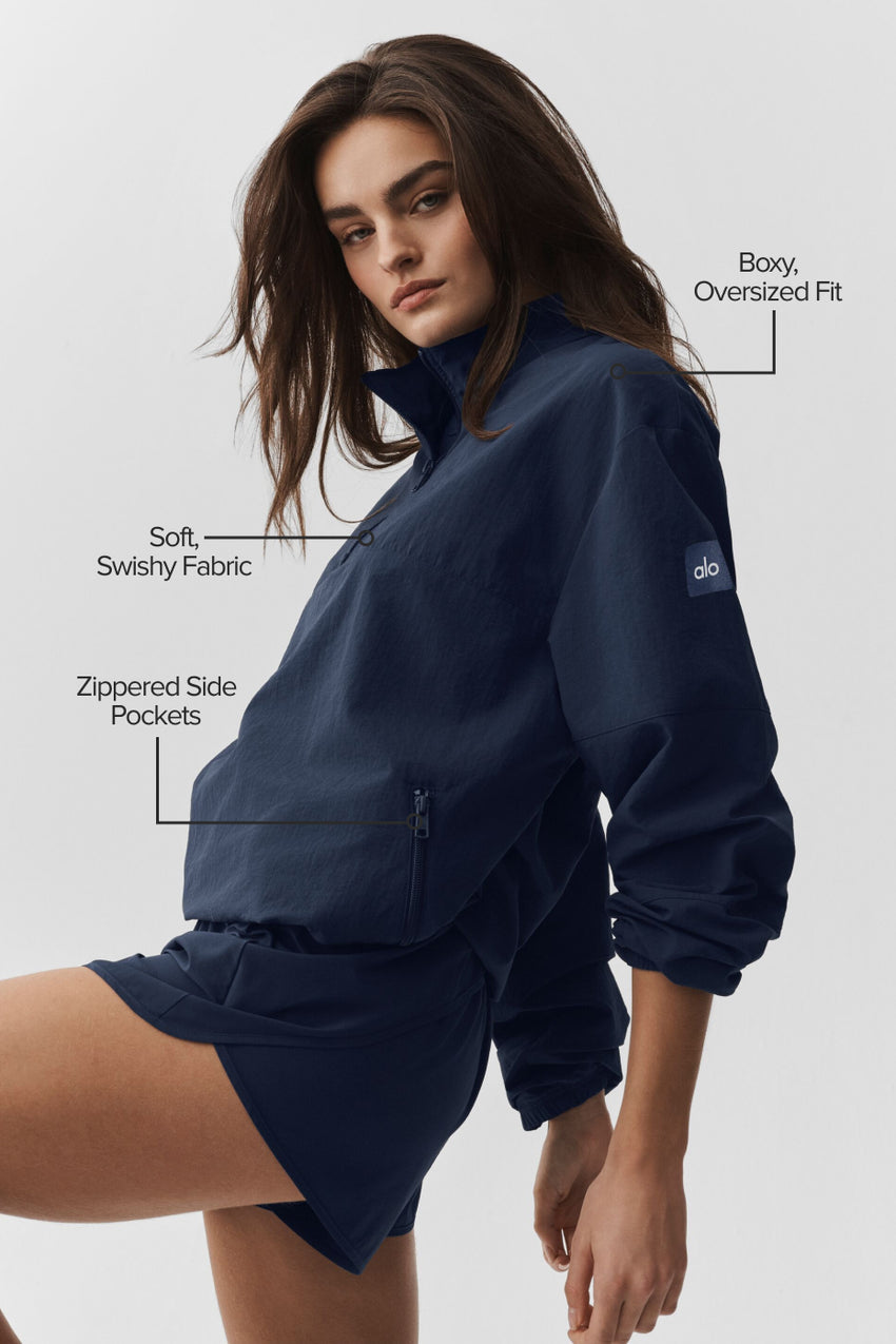 Light Weight Takeaway Track Pullover - Navy