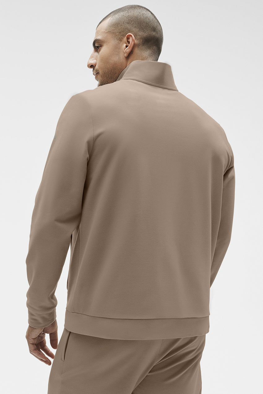 Conquer Max Mock Neck Full Zip - Gravel
