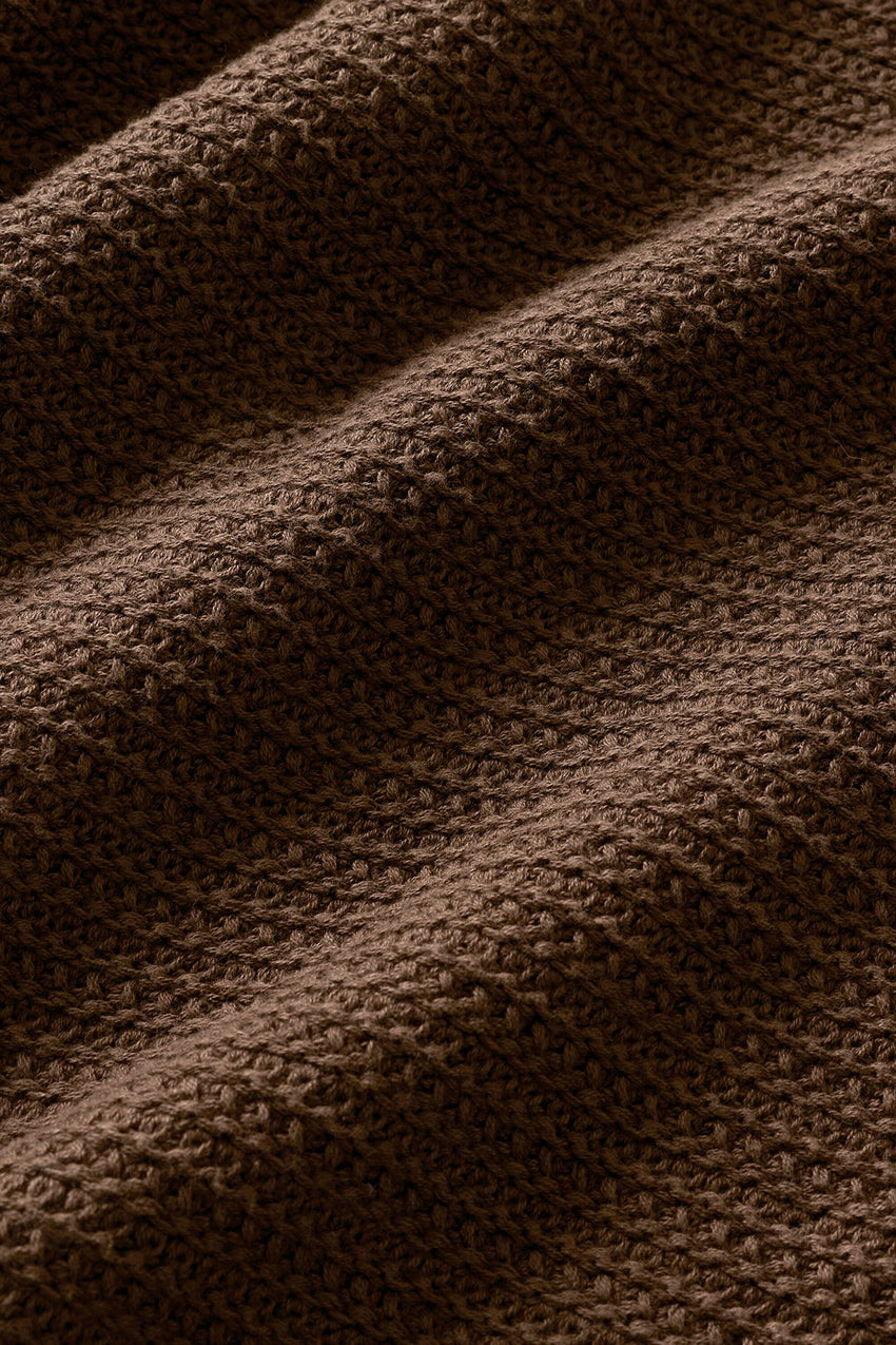 Shift Knit Button Up Long Sleeve - Espresso
