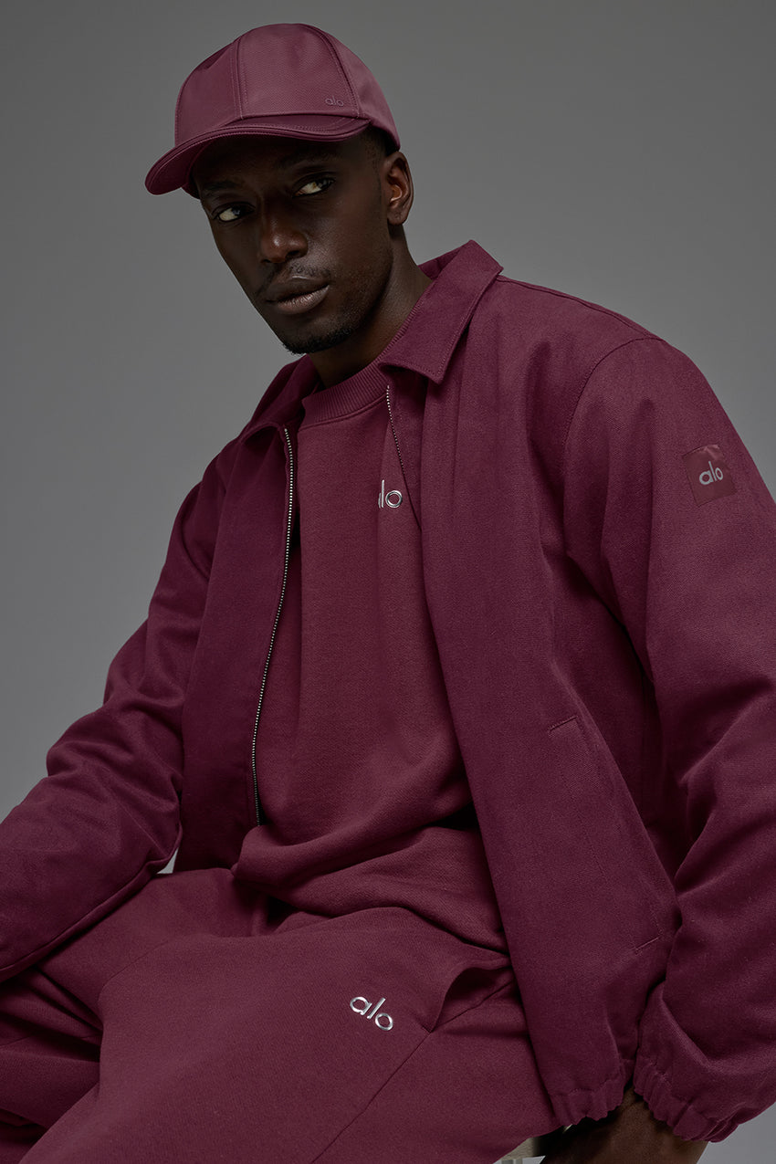 Cotton Canvas Coaches Jacket - Burgundy