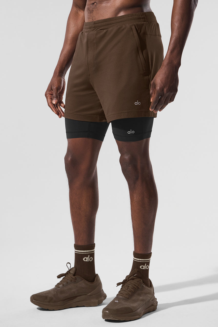 Conquer React 2-In-1 Performance Short - Espresso/Black