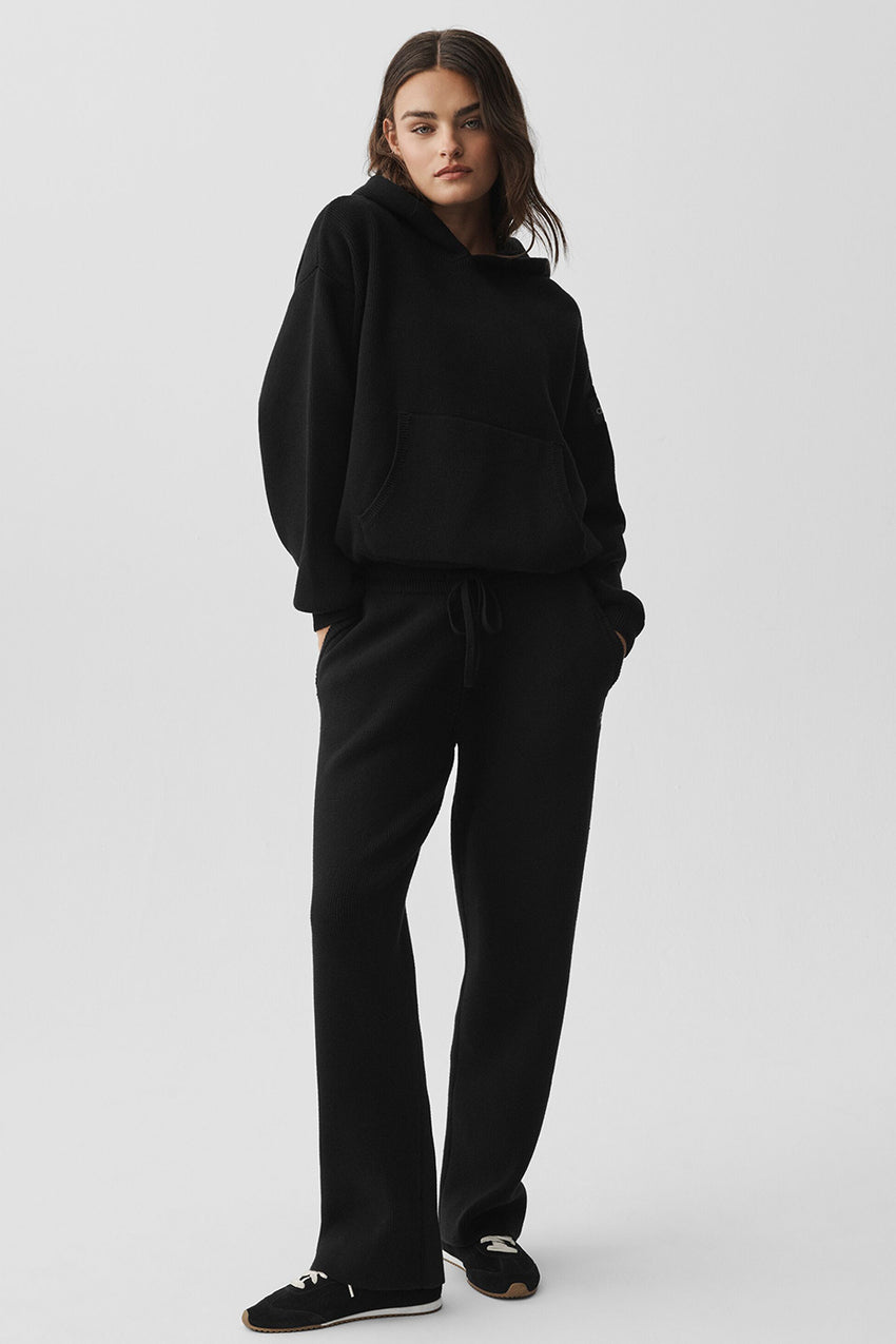 Scholar Hooded Sweater - Black