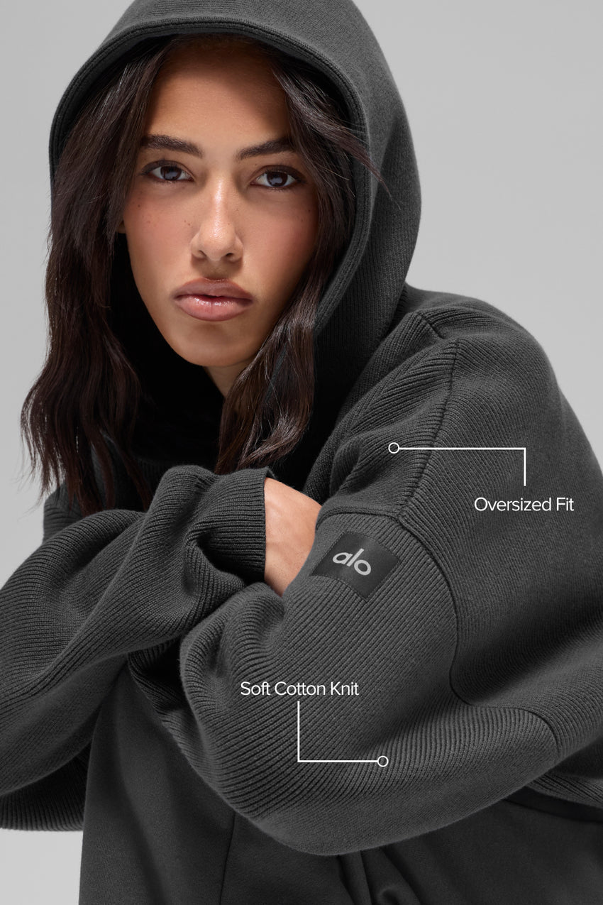 Scholar Hooded Sweater - Anthracite