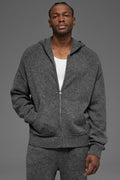 Wool Cashmere New Class Full Zip Hoodie - Platinum Grey