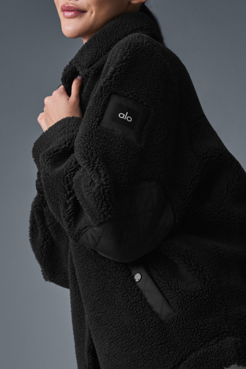 Sherpa Edge Shacket - Black