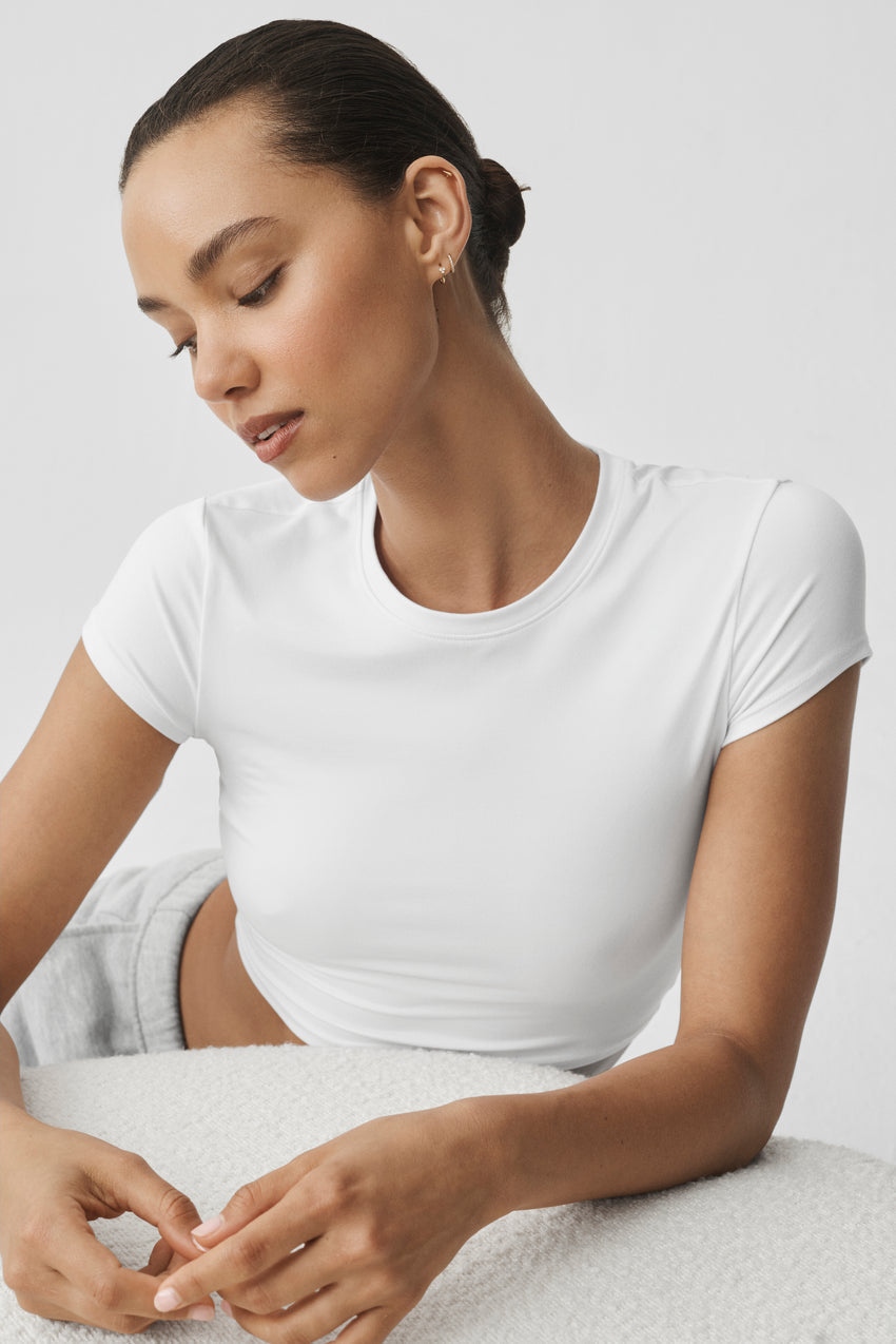 Alosoft Crop Finesse Short Sleeve - White