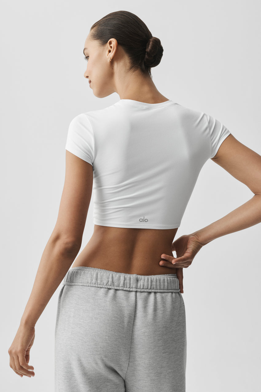 Alosoft Crop Finesse Short Sleeve - White