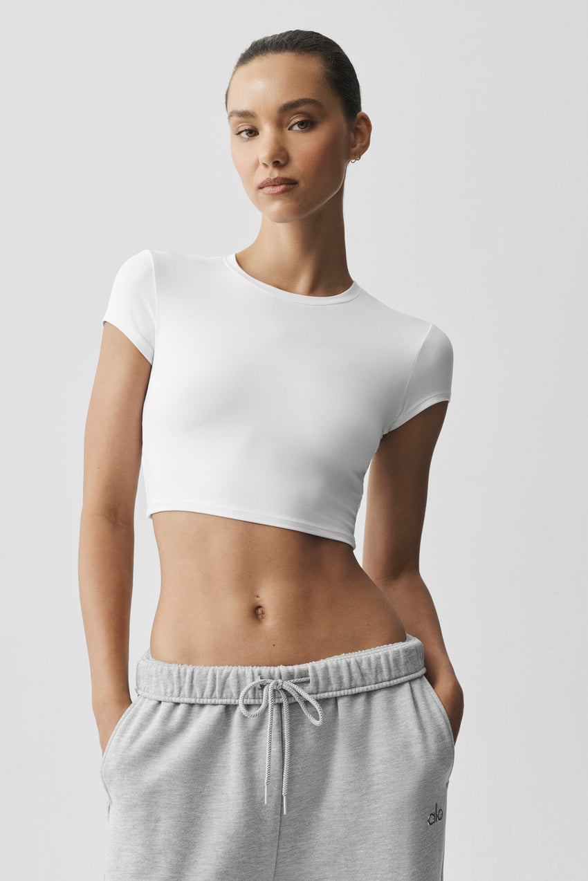 Alosoft Crop Finesse Short Sleeve - White