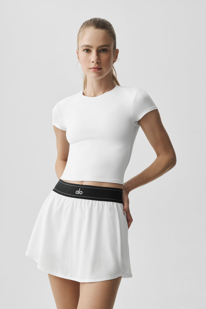 ALO Softsculpt Precision Short Sleeve Top - White