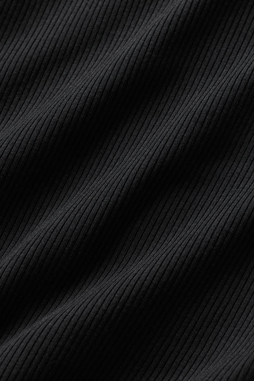 Ribbed Modal Cap Sleeve Top - Black