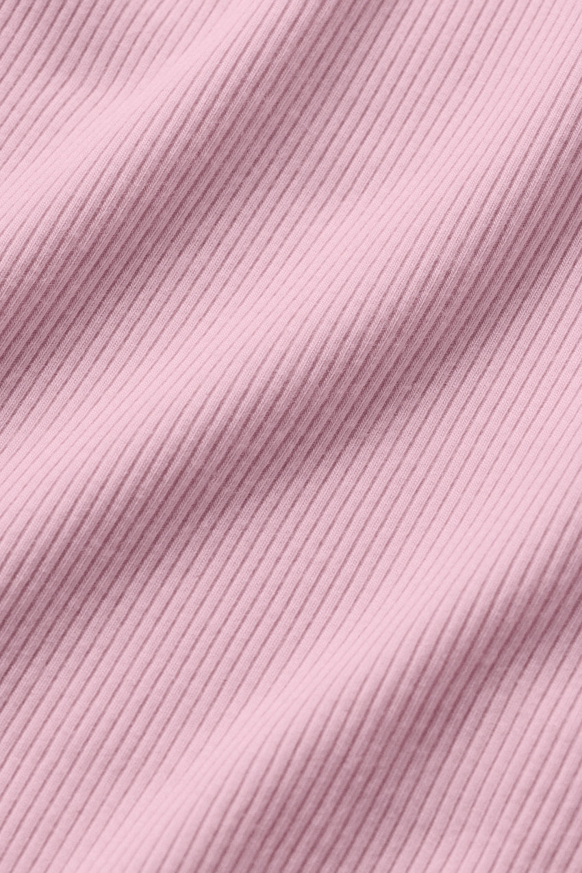 Ribbed Modal Cap Sleeve Top - Pink Marshmallow