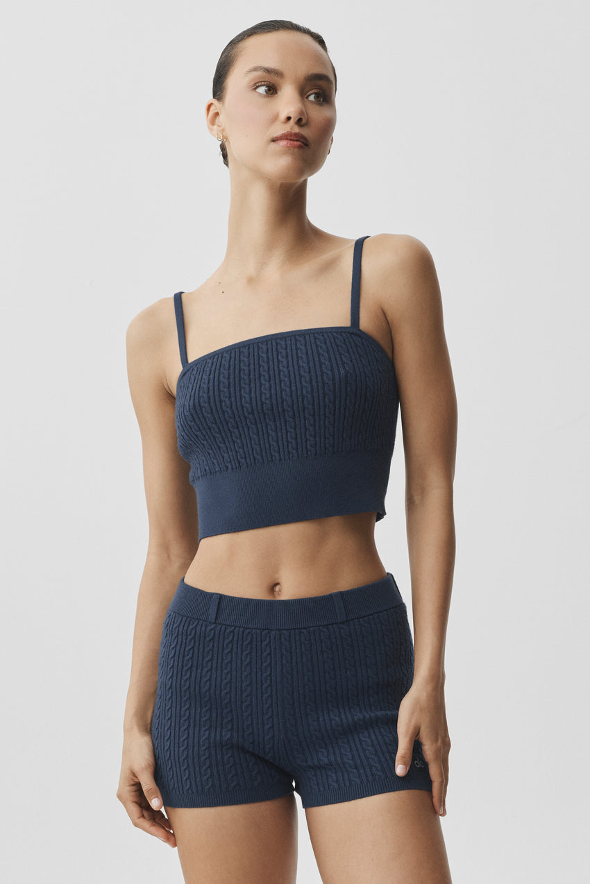 Mini Cable Sweater Tank - Navy
