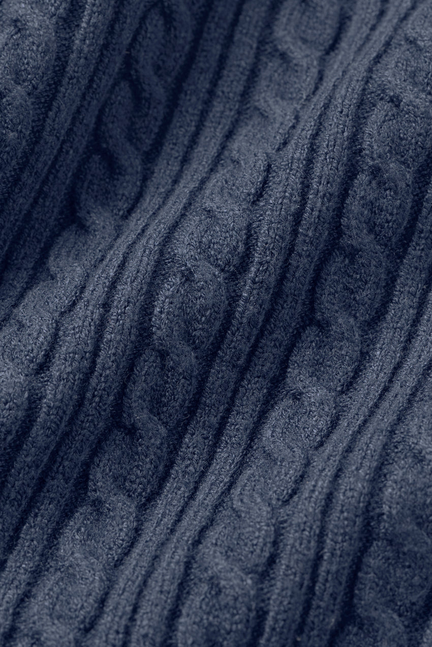 Mini Cable Sweater Cardigan - Navy