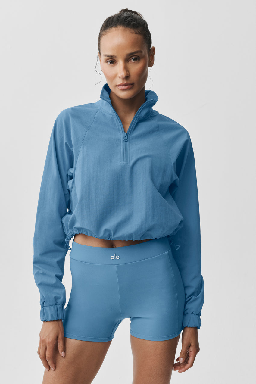 Cropped 1/4 Zip Alumni Pullover - California Blue