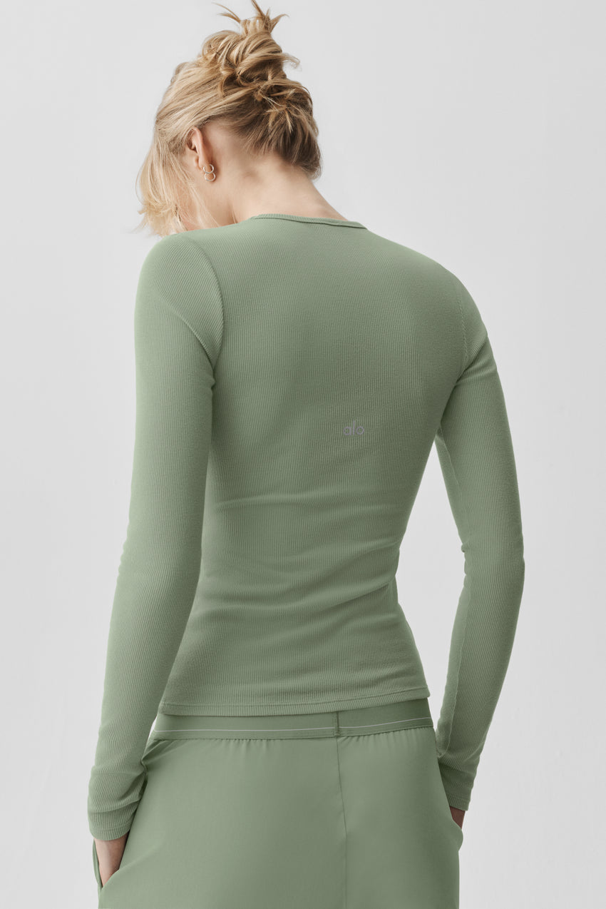 Ribbed Modal Long Sleeve - Dune Grass