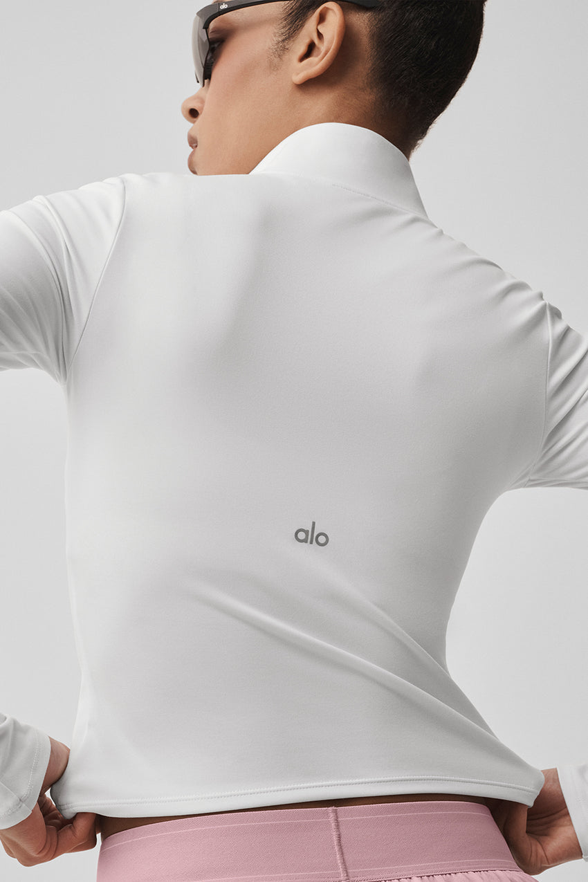 ALO Softsculpt Precision 1/4 Zip Long Sleeve - White