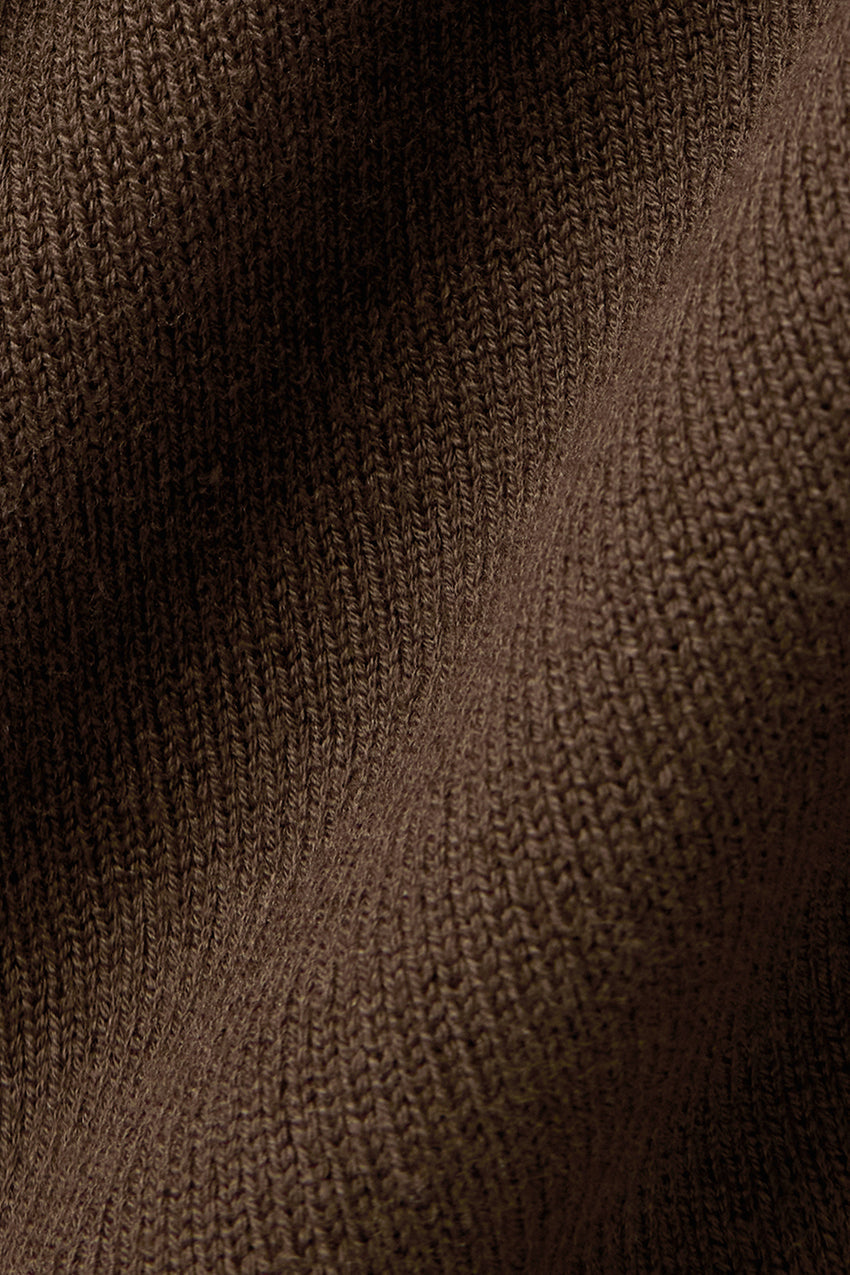Scholar Knit Cropped Full Zip Jacket - Espresso