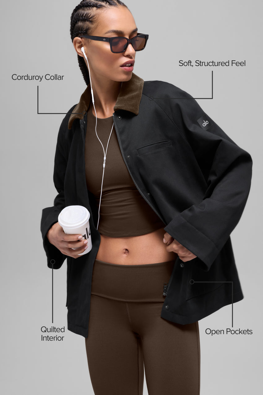 Twill Barn Jacket - Black/Espresso