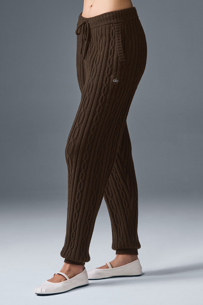 Cable Knit Winter Bliss Pant - Espresso