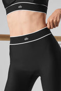 Airlift Mesh High-Waist Darling Stirrup Legging - Black