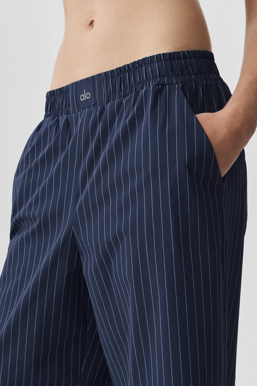 Pinstripe Daylight Boxer Pant (Long) - Navy/Ivory
