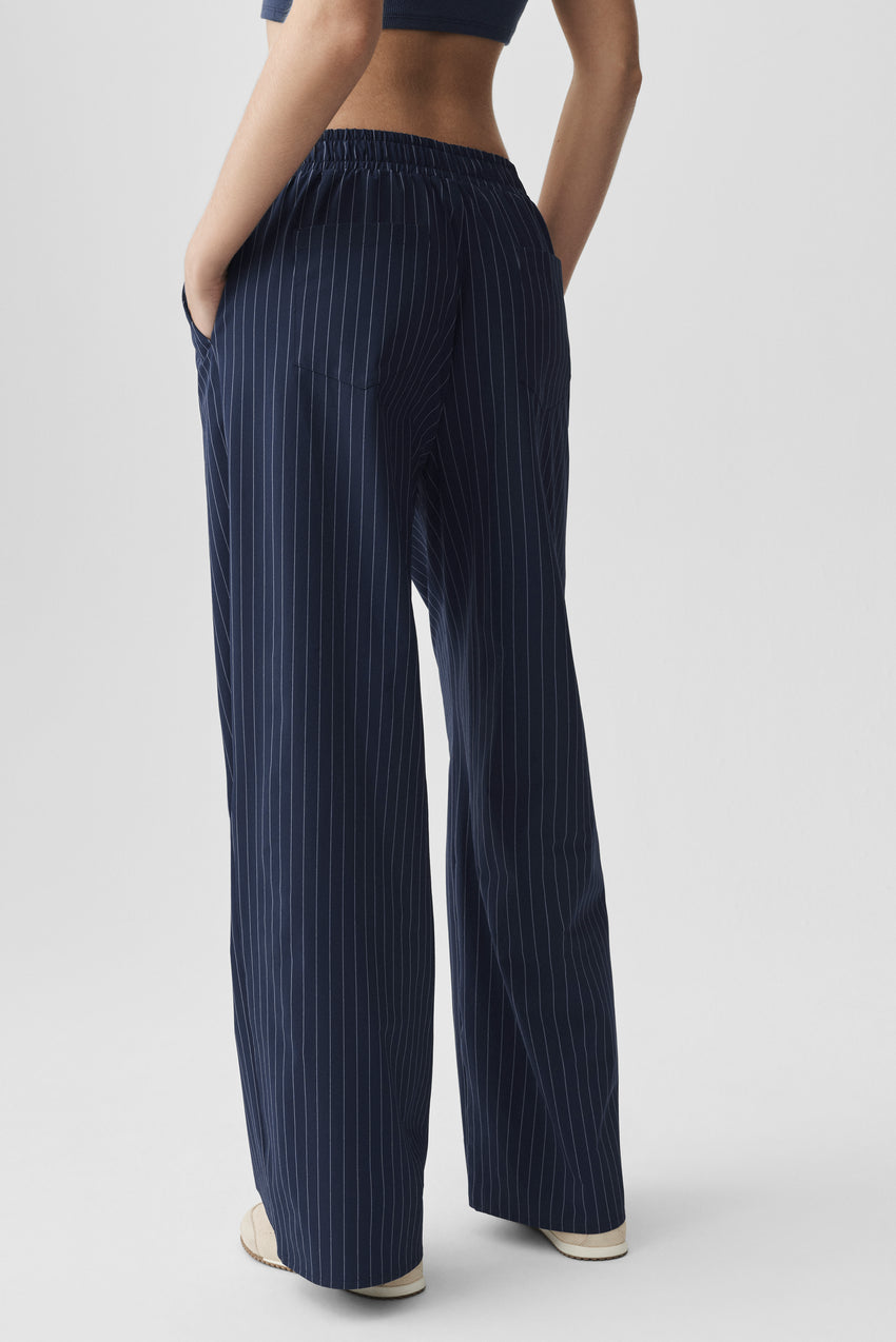 Pinstripe Daylight Boxer Pant (Long) - Navy/Ivory