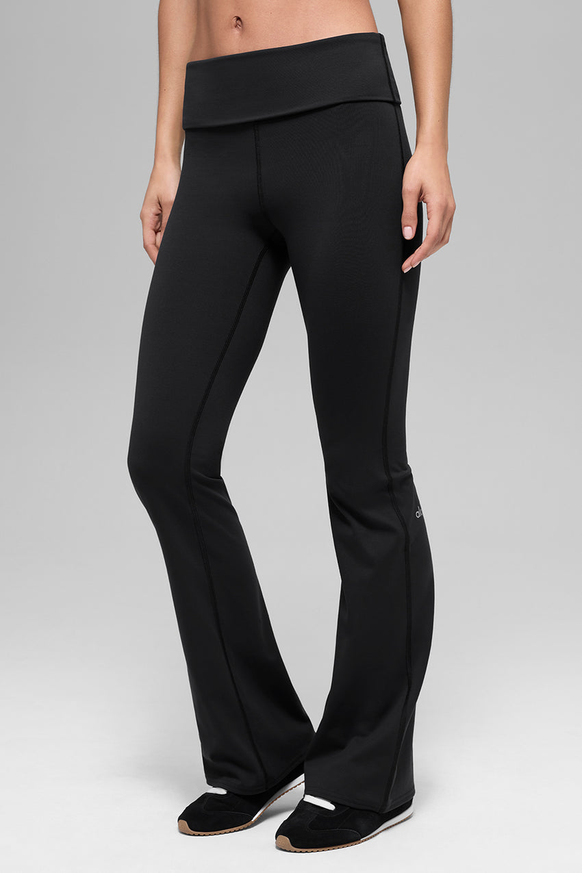 ALO Softsculpt Foldover Flare Legging (Regular) - Black