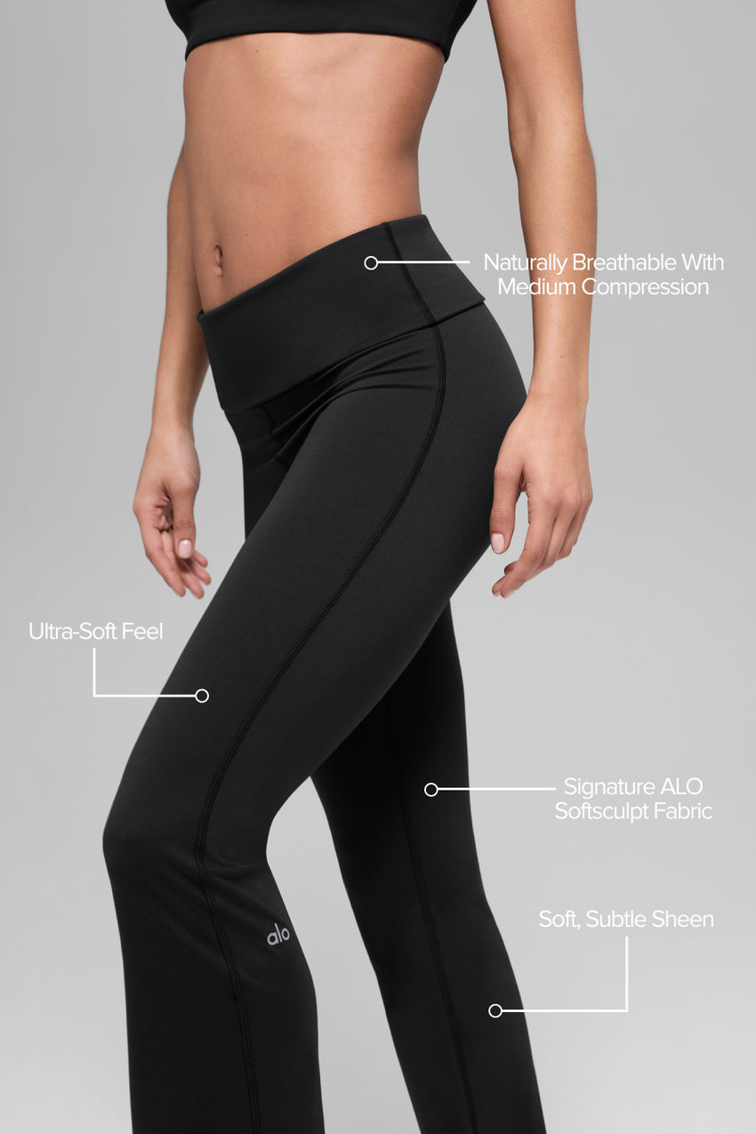 ALO Softsculpt Foldover Flare Legging (Regular) - Black
