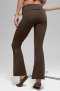 ALO Softsculpt Foldover Flare Legging (Short) - Espresso