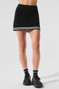 Tennis Club Sweater Knit Skirt - Black/Ivory