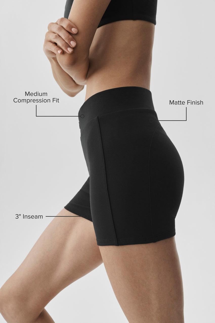 3" Airbrush High-Waist Aura Short - Black