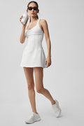 Airbrush Sparks Fly Corset Tennis Dress - White