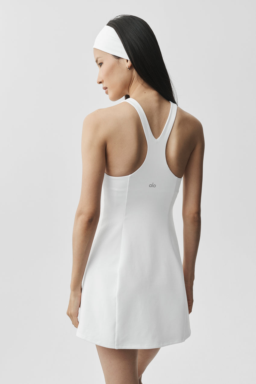 Airbrush Lock In Tennis Dress - White