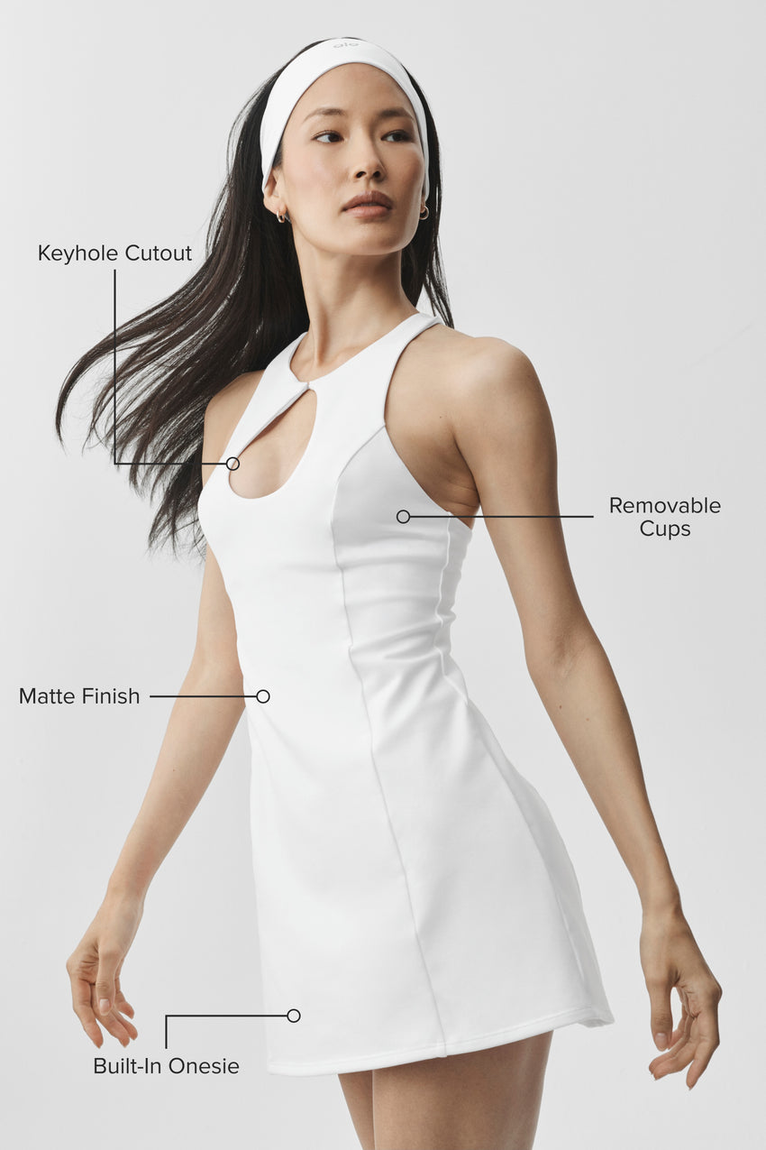 Airbrush Lock In Tennis Dress - White