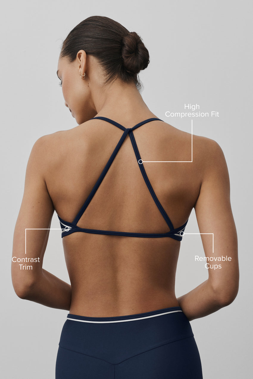 Airlift Trifecta Bra - Navy/White