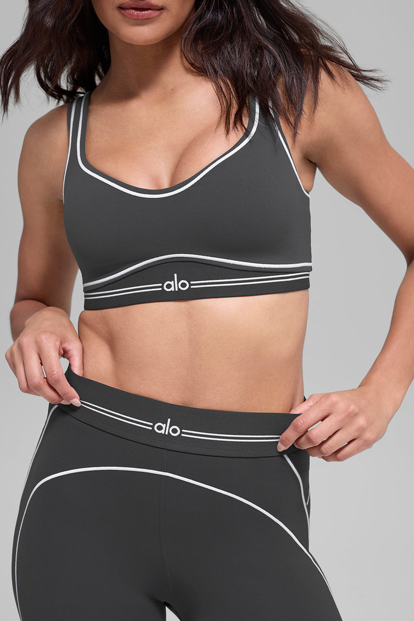 Airbrush Heart Throb Bra - Anthracite/White