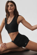 Alosoft Affection V-Neck Bra Tank - Black